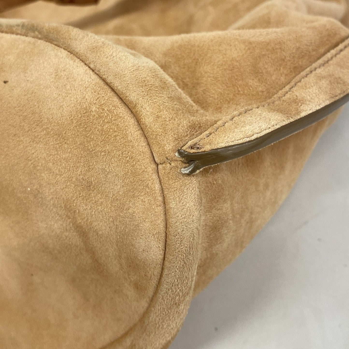 Salvatore Ferragamo Gancini Shoulder Bag In Beige Suede