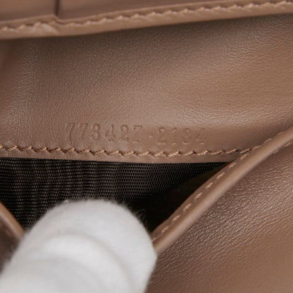 Gucci Gg Marmont Double G Bifold Compact Wallet 773427 Pink Beige Leather