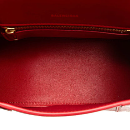 Balenciaga Hourglass Handbag/Shoulder Bag 2Way 593546 Red Leather