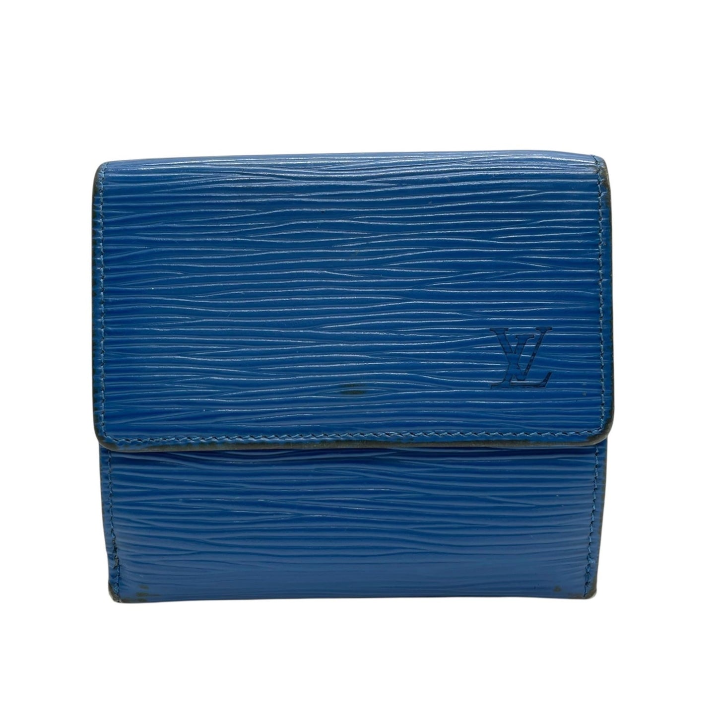 Louis Vuitton Louis Vuitton Tri-Fold Wallet Epi Leather Porte Monnaie Bi-E Carte Credit M63485 Blue