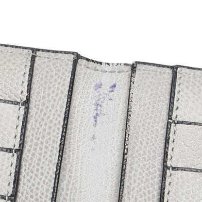 Valextra Vertical 12 Card Long Wallet Billfold Grey Leather