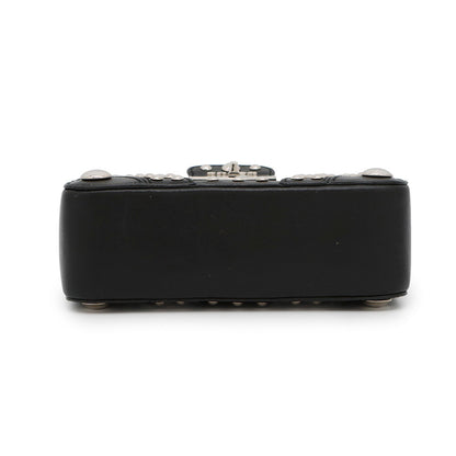 Prada Studded Leather Pouch Bag 1N1843 Prada Black