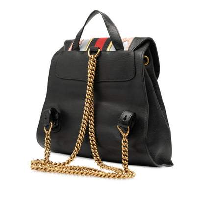 Gucci Gg Marmont Sherry Line Chain Backpack 432265 527066 Black Leather