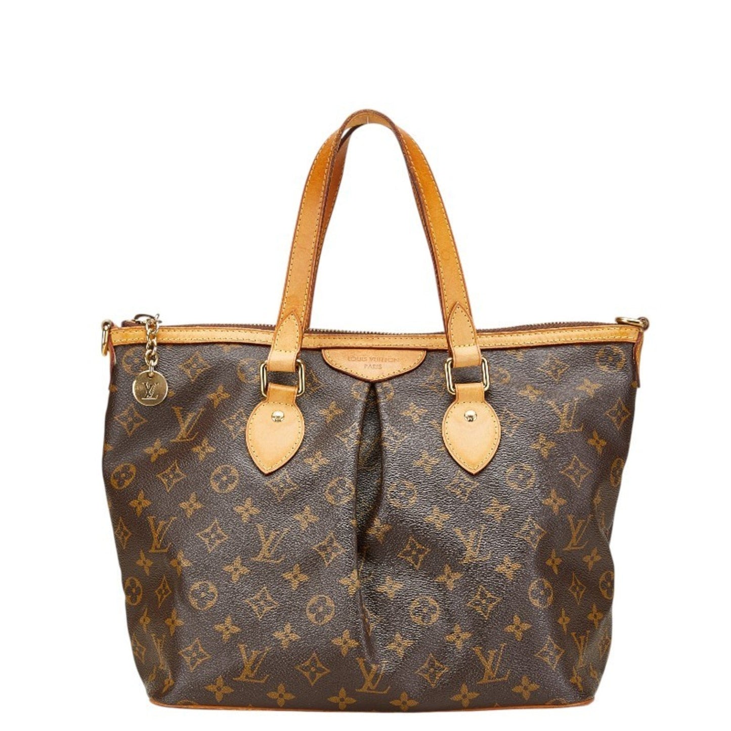Louis Vuitton Monogram Palermo Pm Handbag Tote Bag M40145 Brown Leather