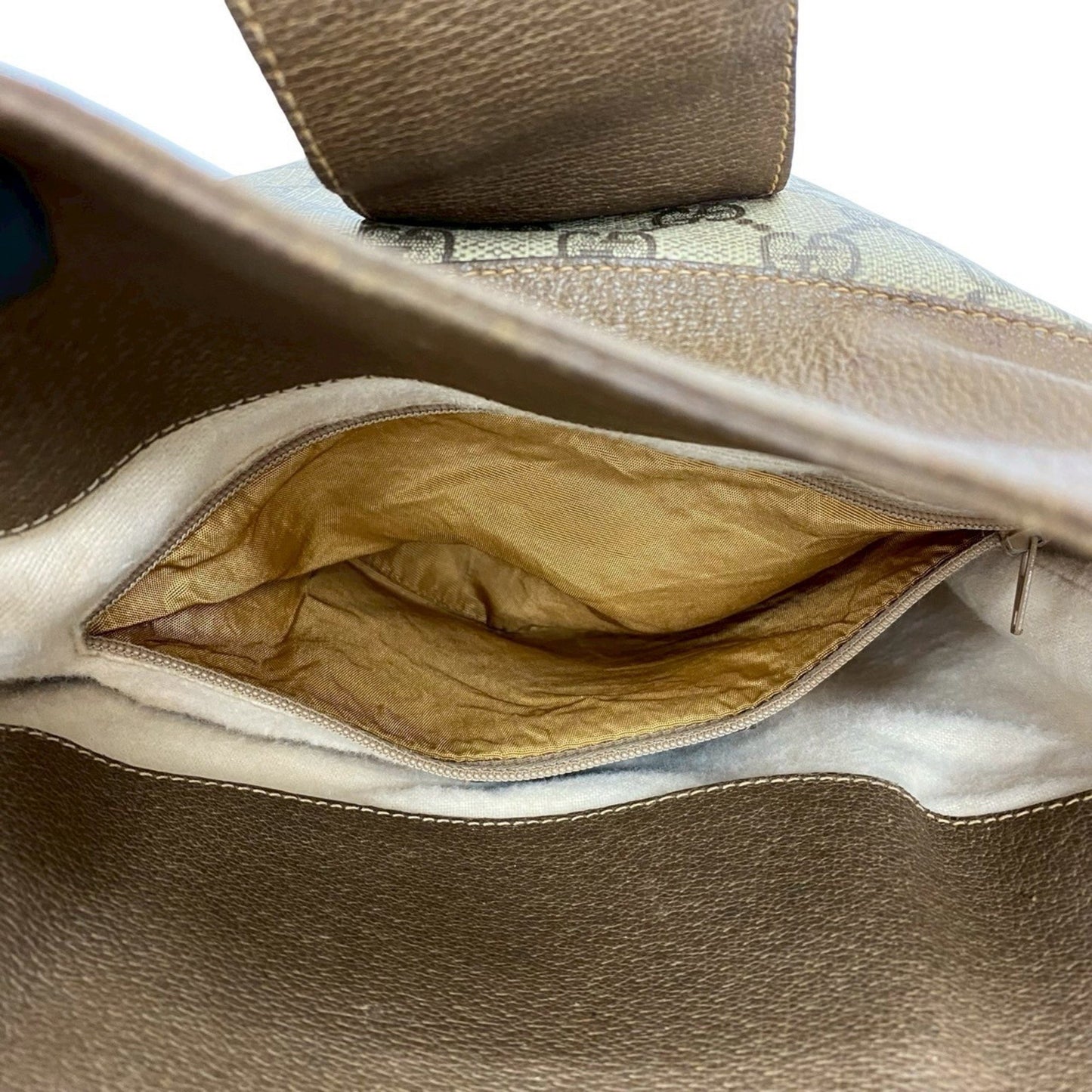 Gucci Old Gucci Vintage Sherry Line Gg Logo Hardware Leather Shoulder Bag Brown 96481