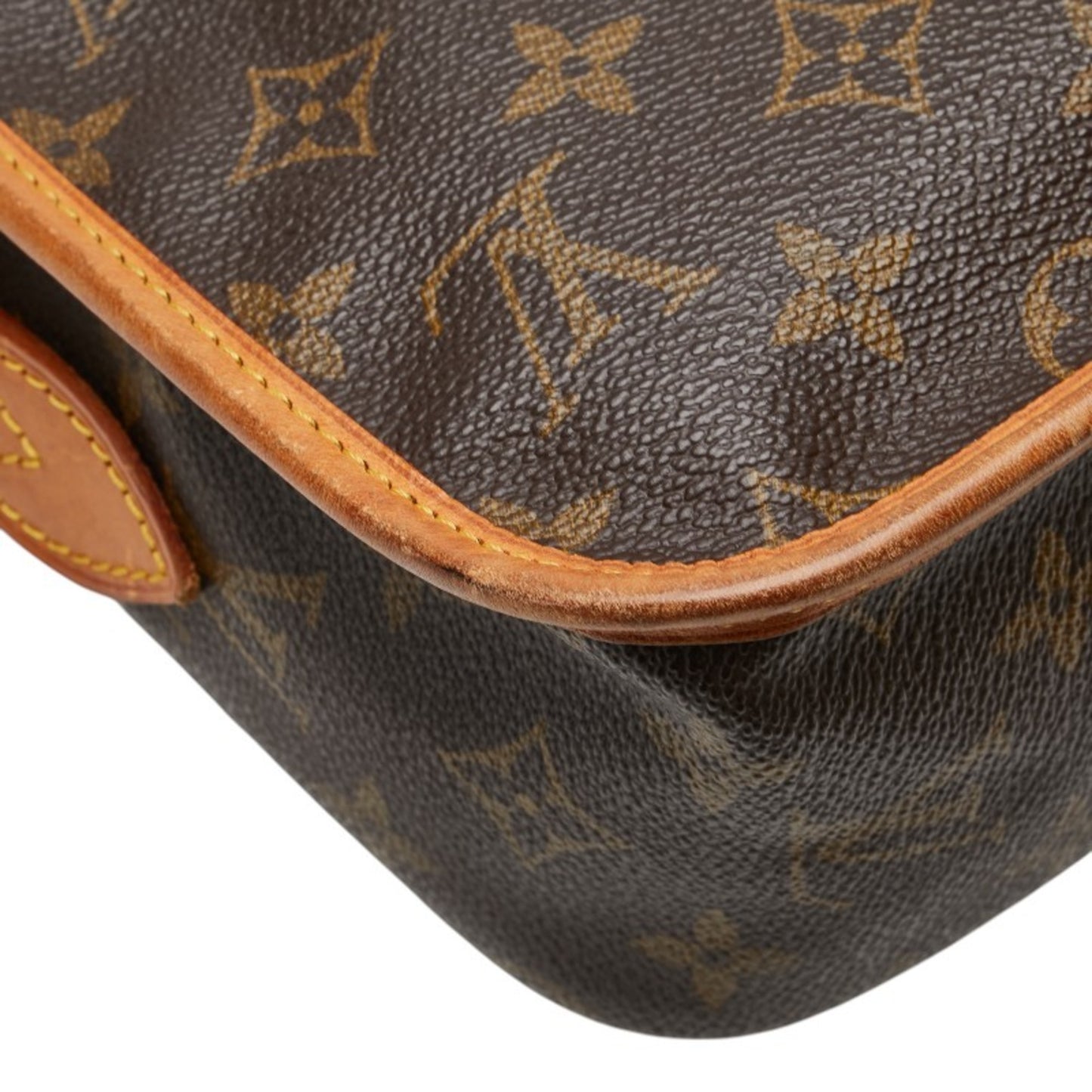 Louis Vuitton Monogram Gibessier Mm Crossbody Shoulder Bag M42247 Brown Leather