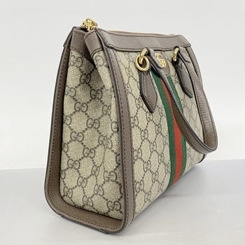 Gucci Ophidia Handbag 547551 Leather Brown Beige