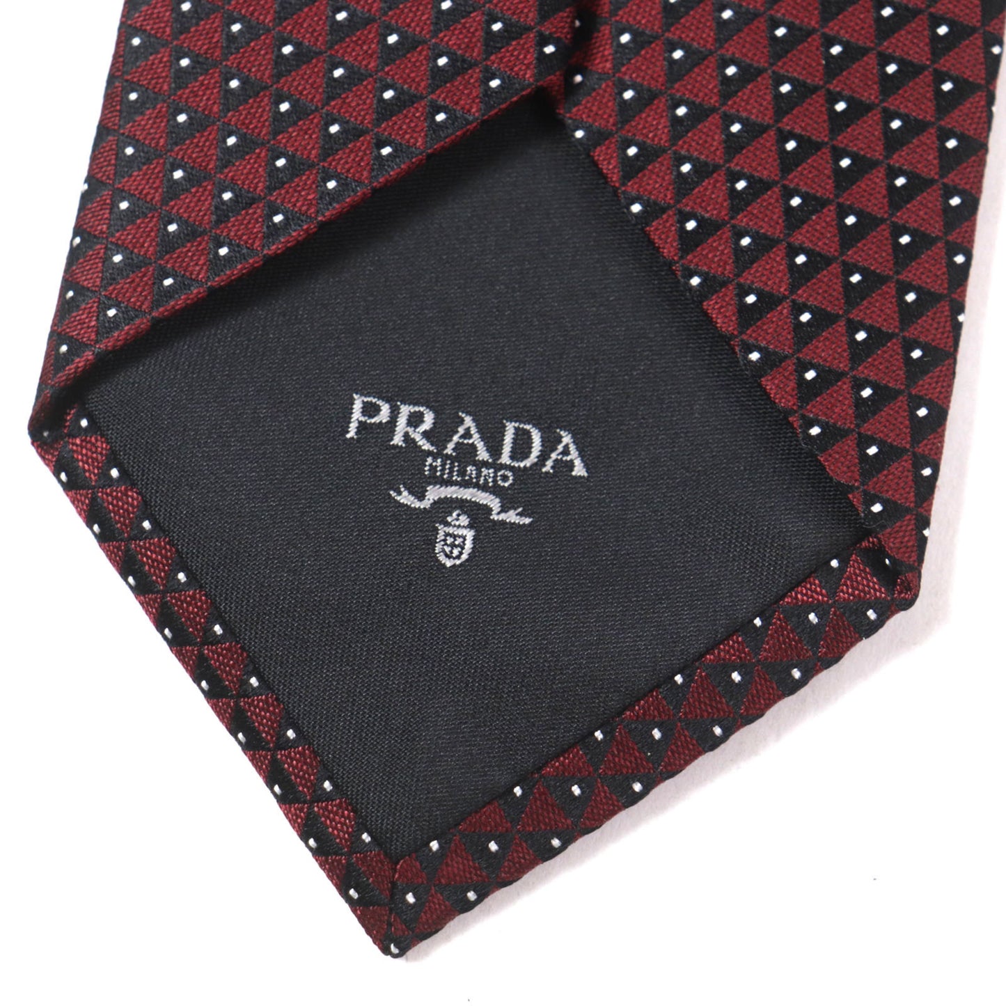 Prada 2020 Ucr77 100% Silk All-Over Logo Tie