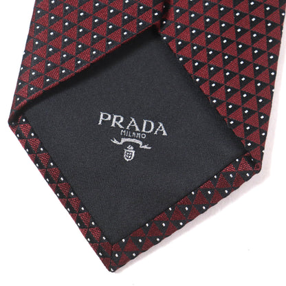 Prada 2020 Ucr77 100% Silk All-Over Logo Tie