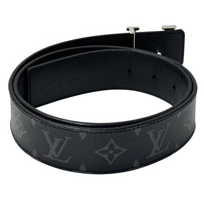 Louis Vuitton Monogram Eclipse Men'S Belt With Lv Initials