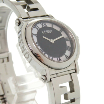 Fendi 6100L Caredro Shell Stainless Steel Black Quartz Watch