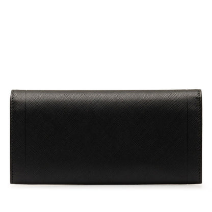 Salvatore Ferragamo Long Wallet Black Leather