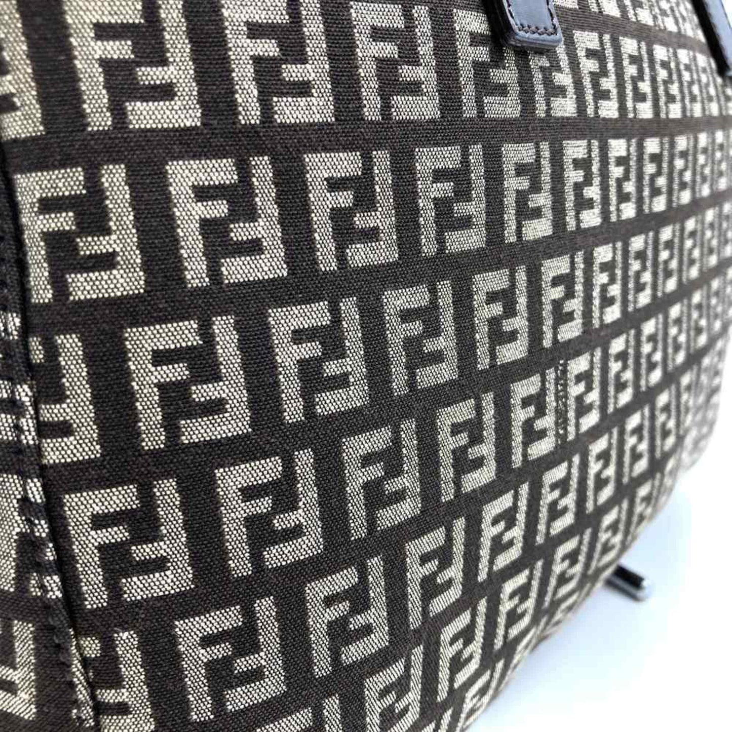 Fendi Zucchino Handbag Tote Bag In Brown Canvas