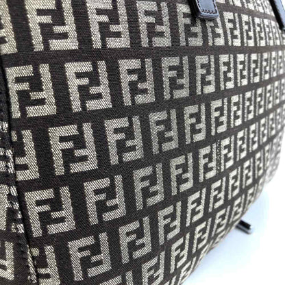 Fendi Zucchino Handbag Tote Bag In Brown Canvas
