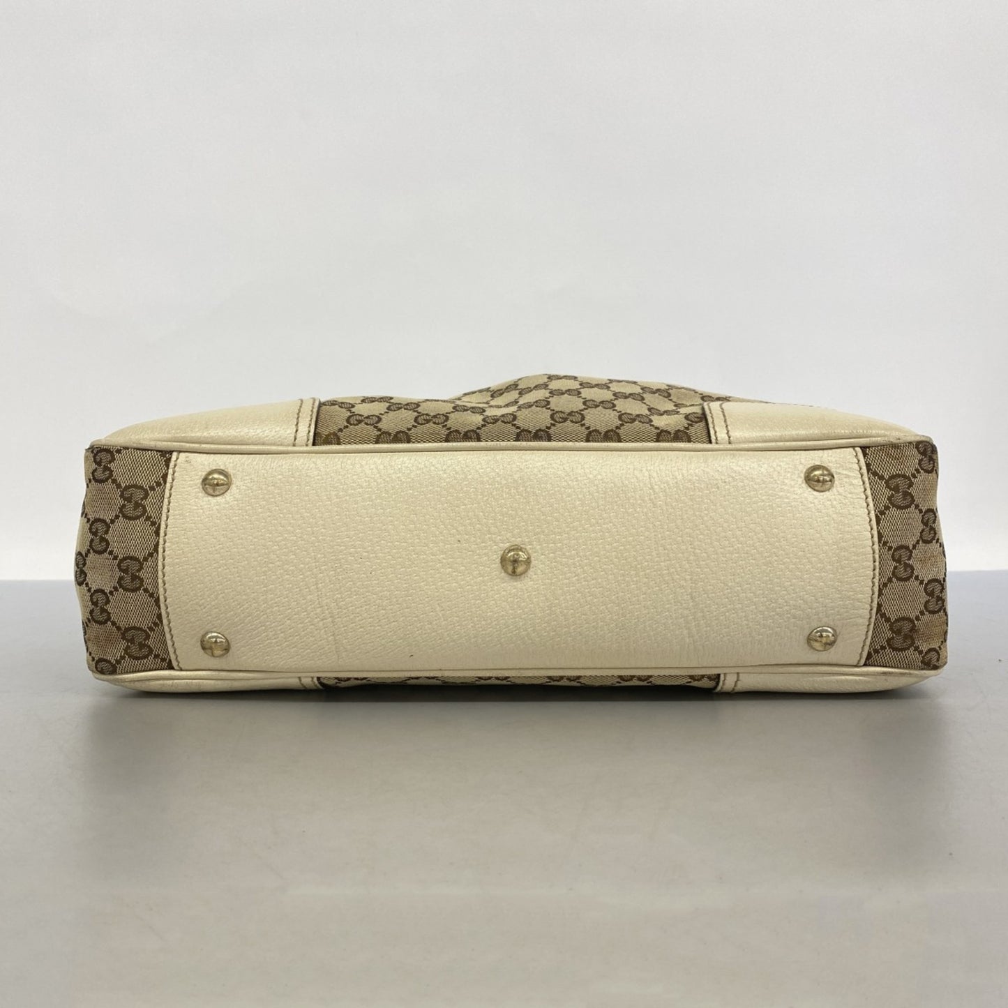 Gucci Tote Bag Gg Canvas 163805 Beige Brown Champagne