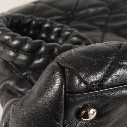 Chanel Black Coco Mark Leather Quilted Handbag