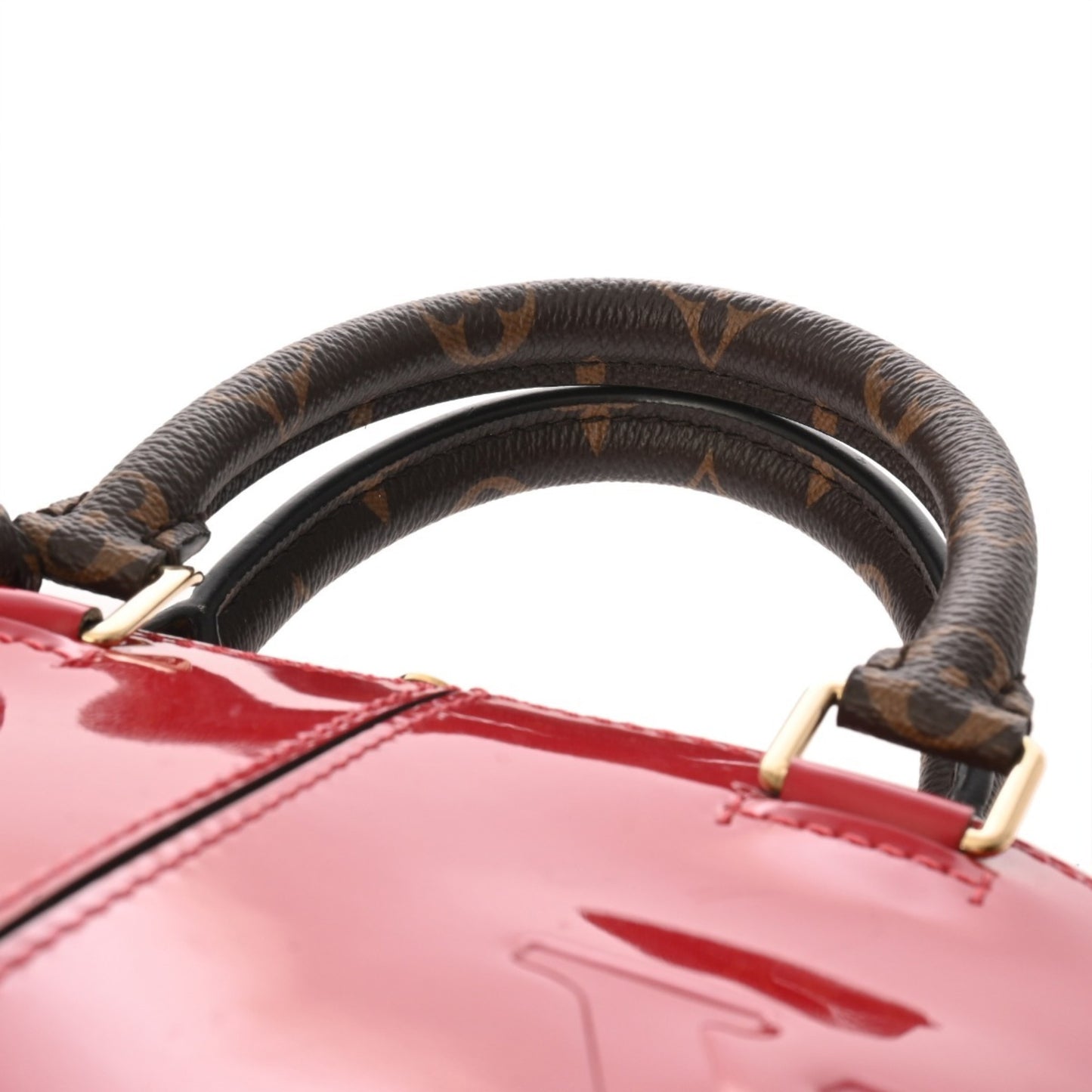 Louis Vuitton Alma Bb Scarlet M91606 Women'S Monogram Canvas Patent Leather Handbag