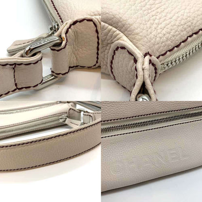 Chanel Shoulder Bag Horizontal White Tassel