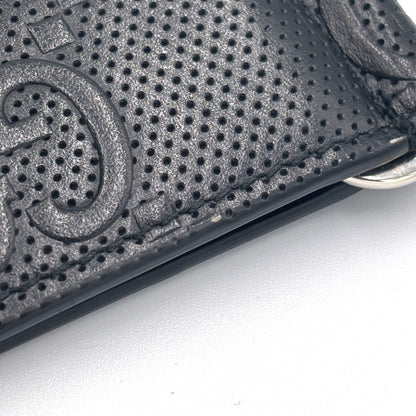 Gucci Gg Embossed Money Clip 676656 Black Leather Bill Wallet Bi-Fold