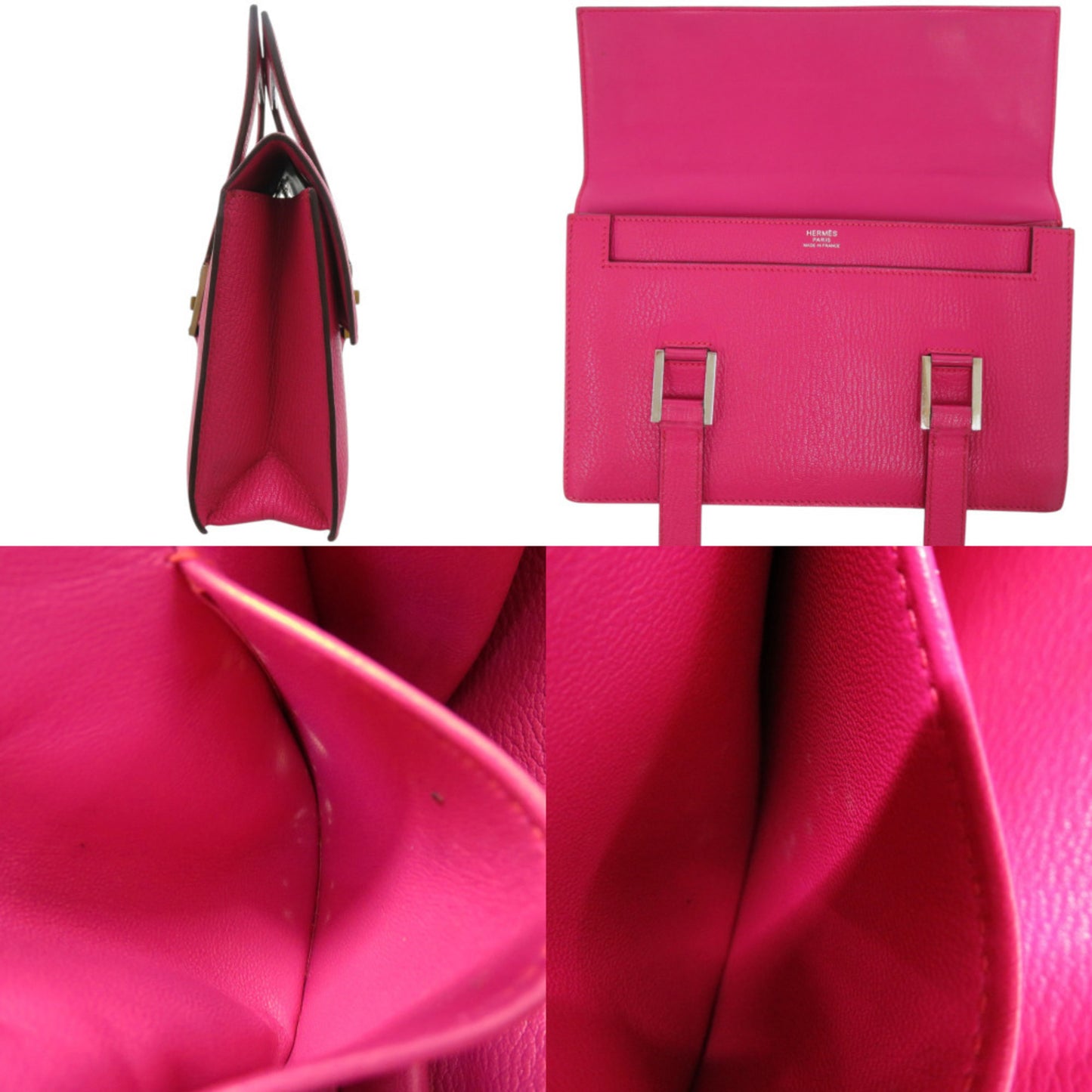 Hermes 365 Chevre Rose Shocking Handbag 1017 Hermes