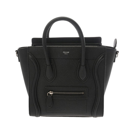 Celine Luggage Nano 2-Way Black 189243 Women'S Drummed Calfskin Handbag