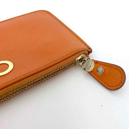 Salvatore Ferragamo Coin Case Ec-23091 Orange Gancini Leather Gj-22B956