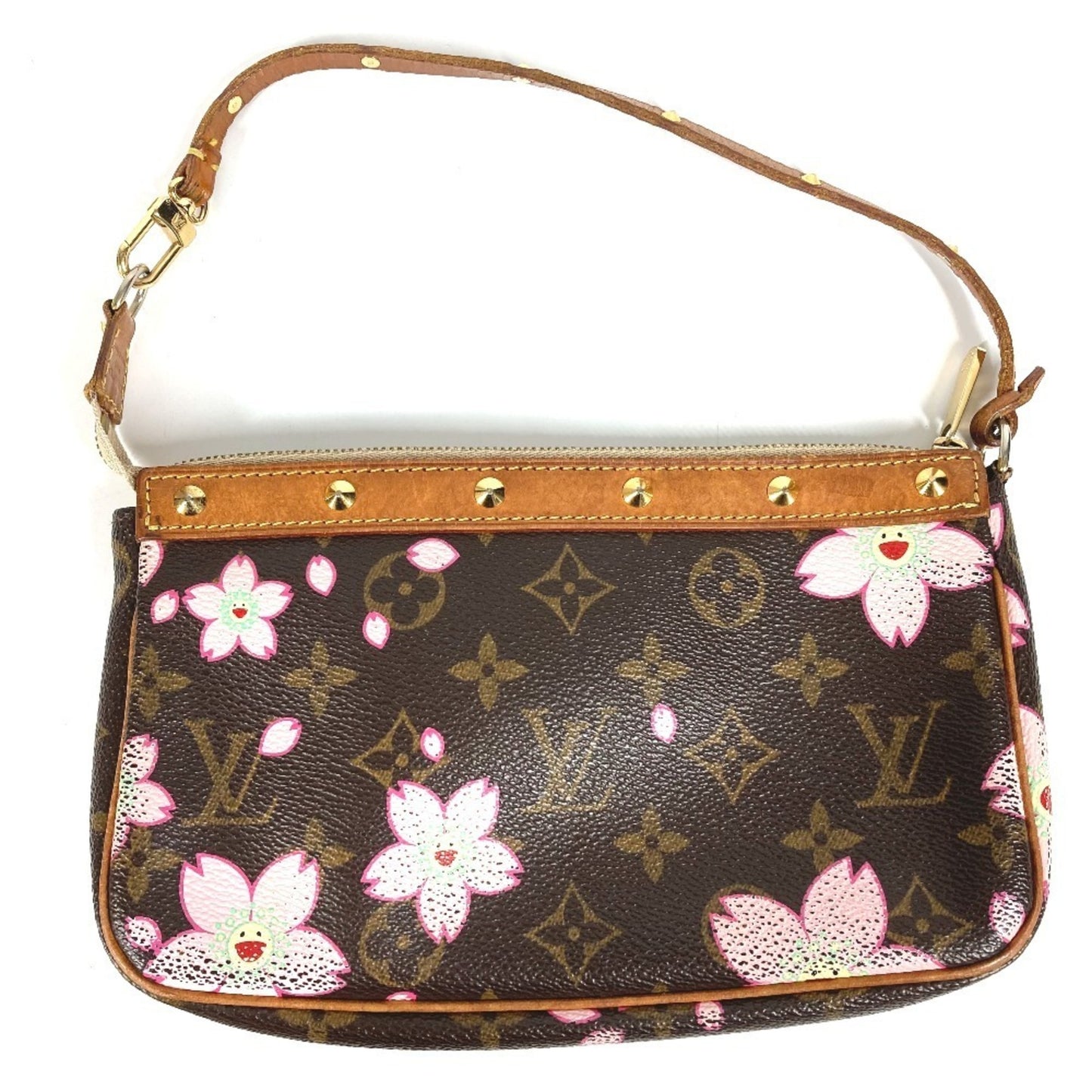 Louis Vuitton M92006 Monogram Cherry Blossom Pochette Accessoires By Takashi Murakami. Mini Handbag