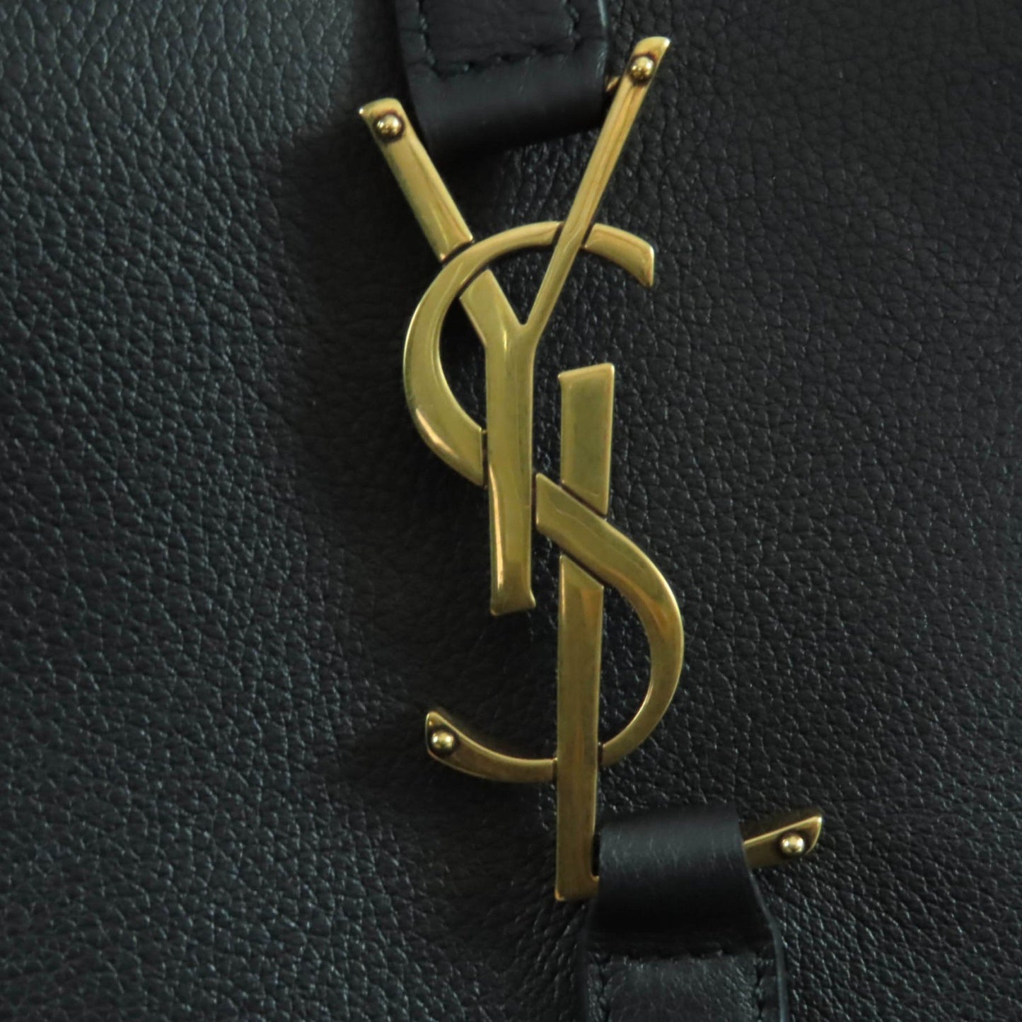Saint Laurent 753837 Le 5 A 7 Soft Large Leather Shoulder Bag In Black With Gold Hardware And Dust