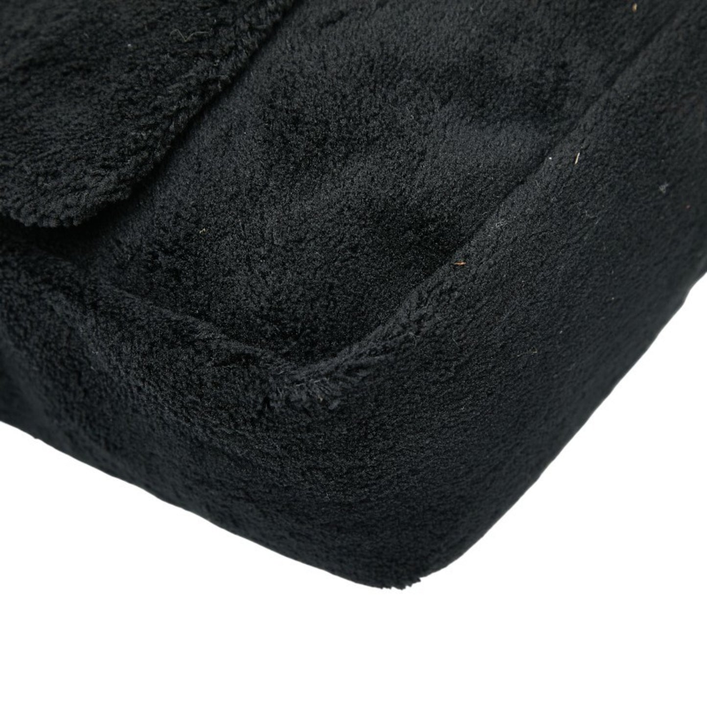 Chanel Coco Mark Novelty Crossbody Shoulder Bag In Black And White With Pile