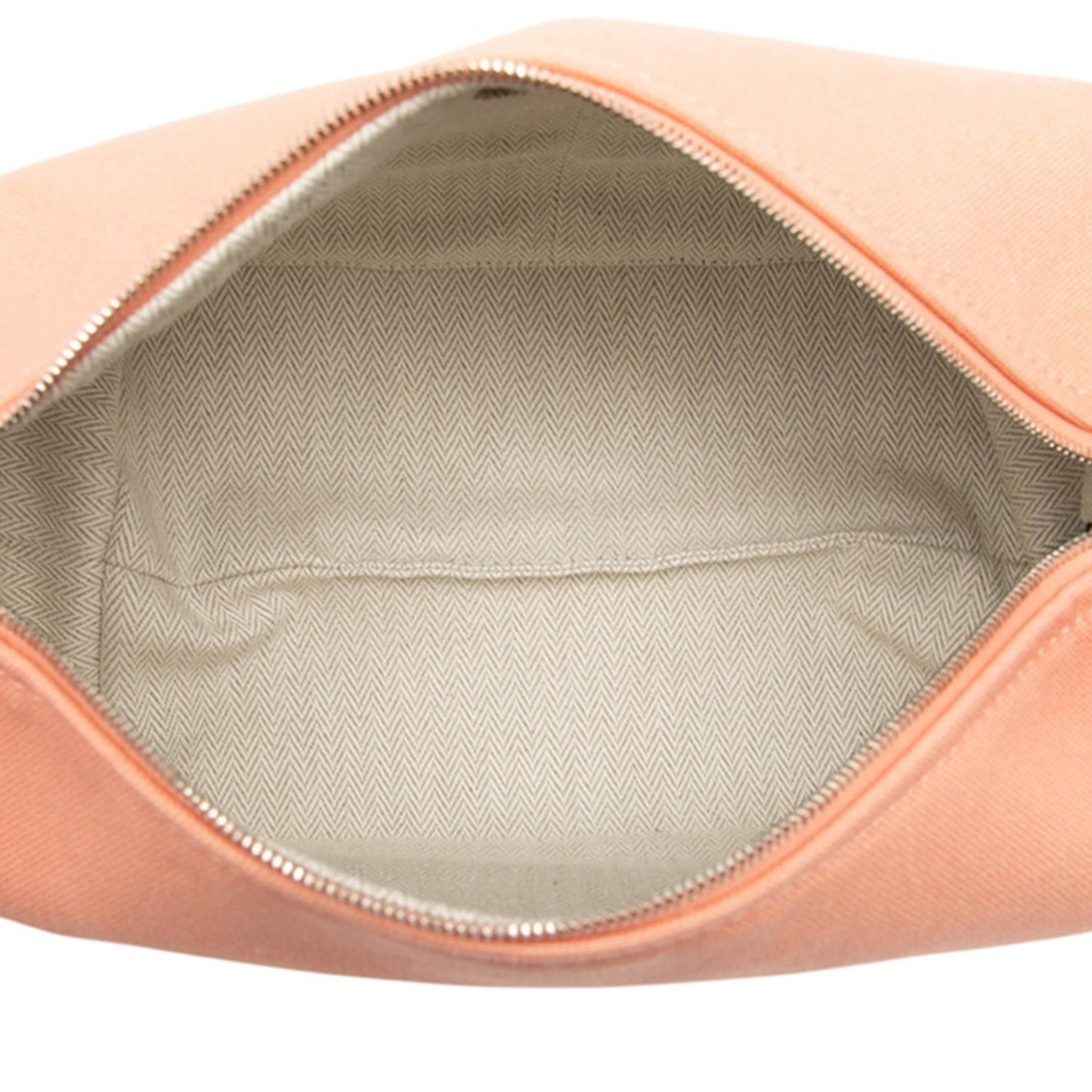 Herms Bride Brag Pm Handbag Pouch In Guava Pink With Silver Hardware And Canvas