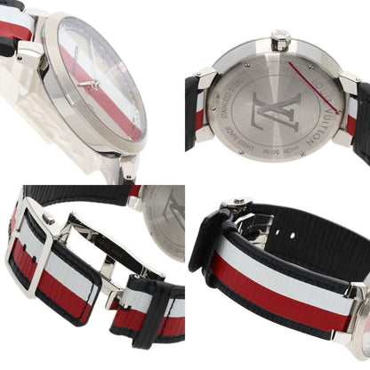 Louis Vuitton Q1D Tambour Kim Jones Limited Edition Watch Stainless Steel Leather