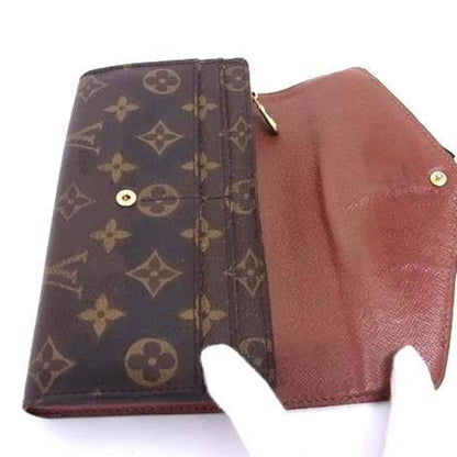 Louis Vuitton Monogram Portefeuille Sarah Long Wallet M60531 Brown Leather Bifold