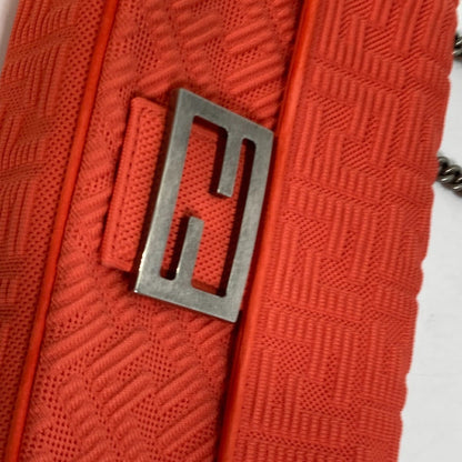 Fendi 8Br793 Baguette Chain Midi Double Shoulder Bag In Canvas/Leather