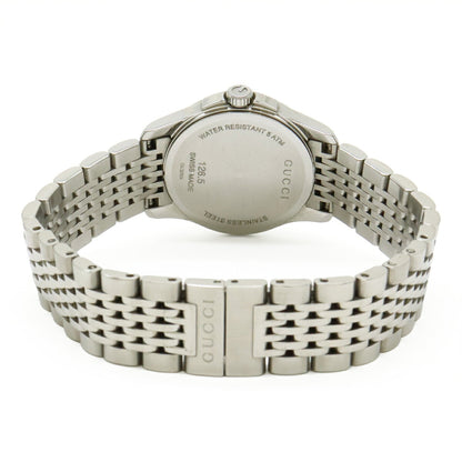 Gucci G Timeless Collection Gg Date Stainless Steel Women'S Quartz Watch With Brown Dial