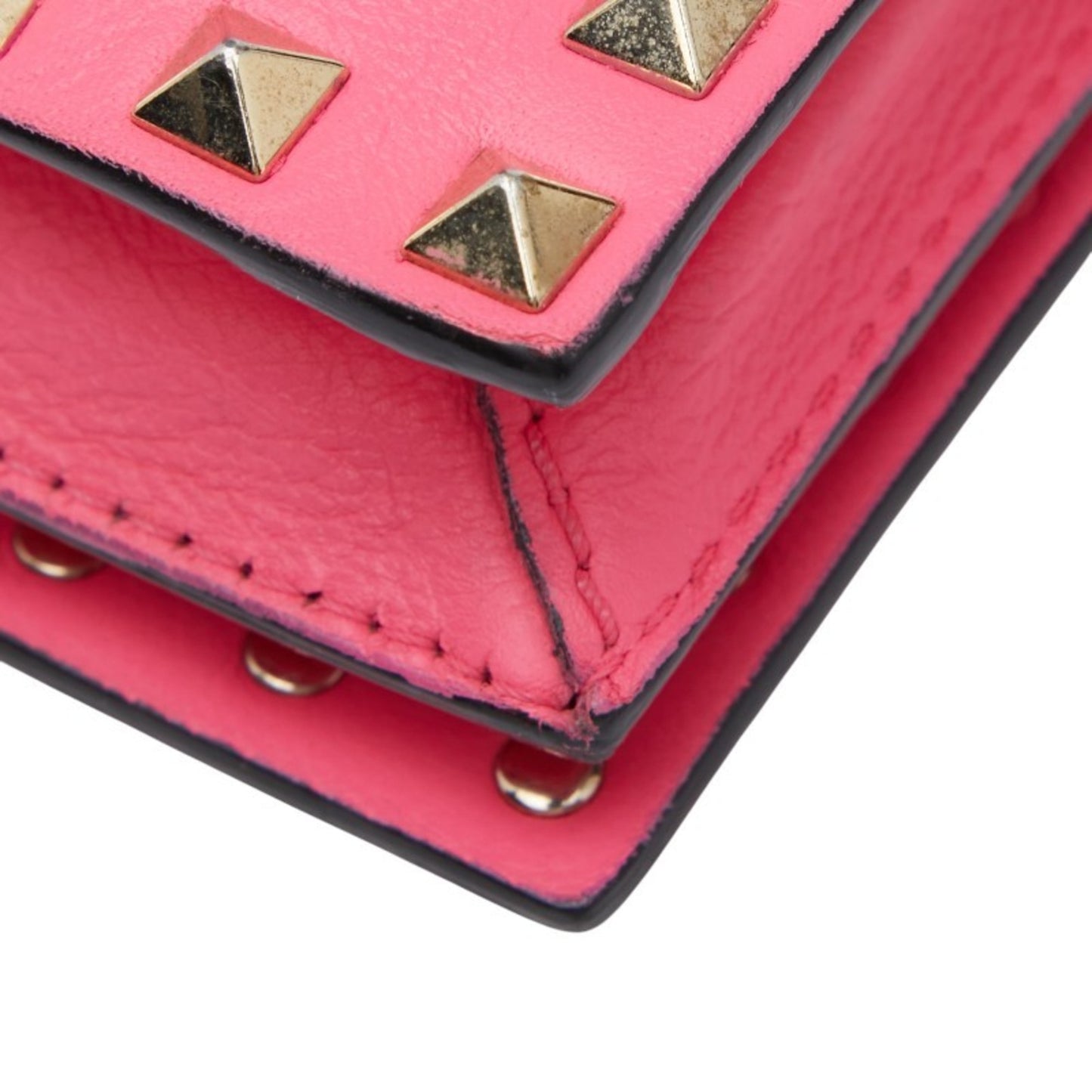 Valentino Studded Shoulder Bag In Pink Leather
