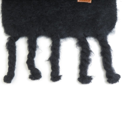 Loewe Anagram Wool Mohair Scarf Black