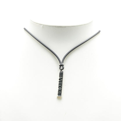 Tiffany Atlas Necklace Silver Black Sv925 Rubber