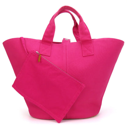 Hermes Tote Bag Panier De Plage Mm Canvas Hot Pink
