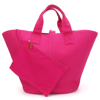 Hermes Tote Bag Panier De Plage Mm Canvas Hot Pink