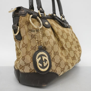 Gucci Gg Canvas Sukey Handbag 247902 Brown