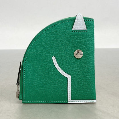 Hermes Herms Paddock Chevre Mysore Mint Blue Plume Wallet/Coin Case