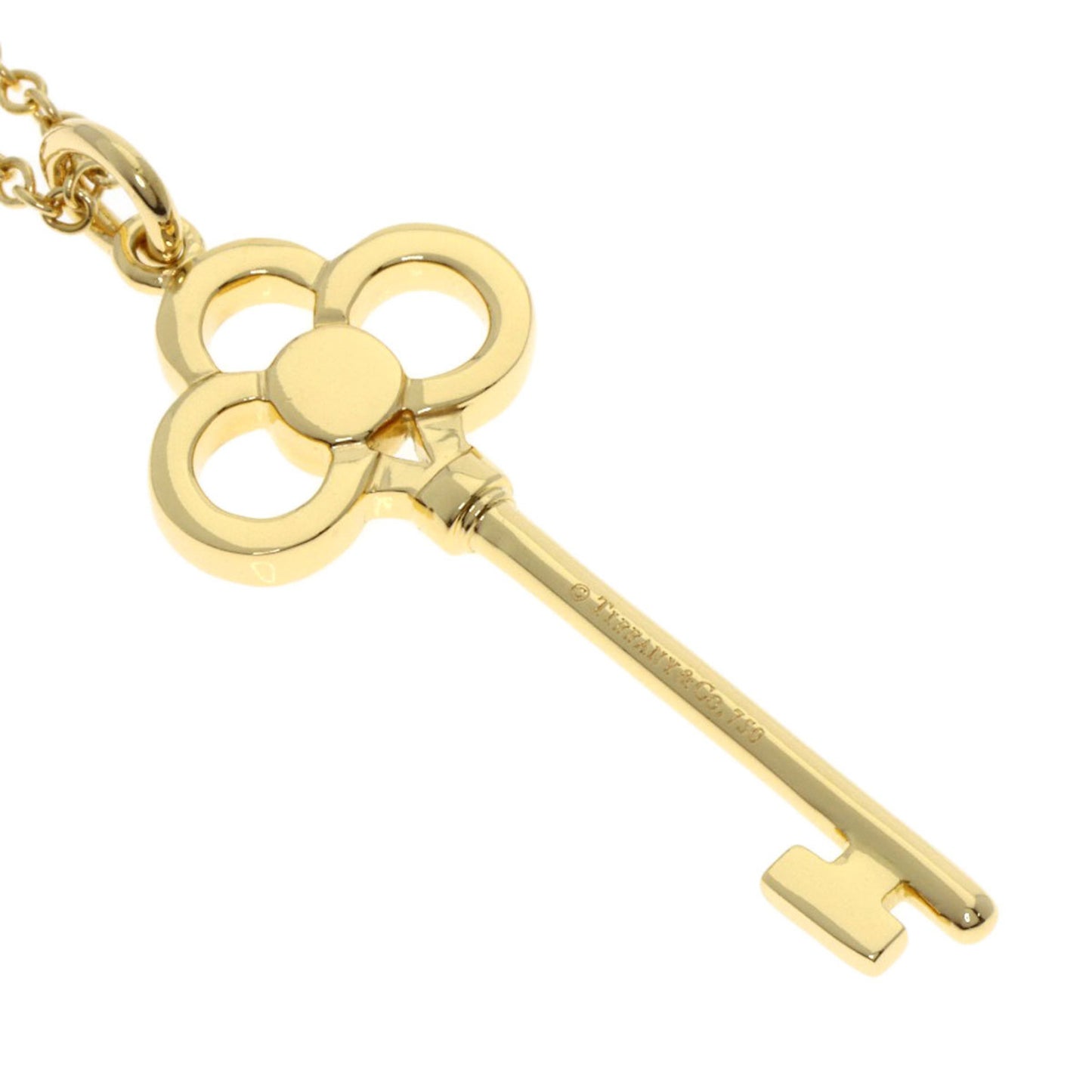 Tiffany Crown Key Diamond Necklace In 18K Yellow Gold