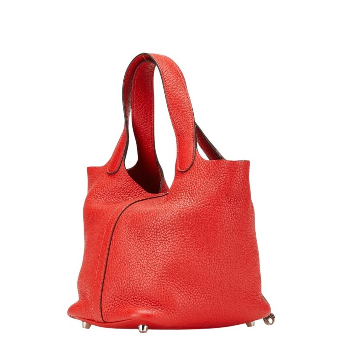 Hermes Herms Picotin Lock Pm Handbag In Rouge Cazac Red Taurillon Clemence Leather