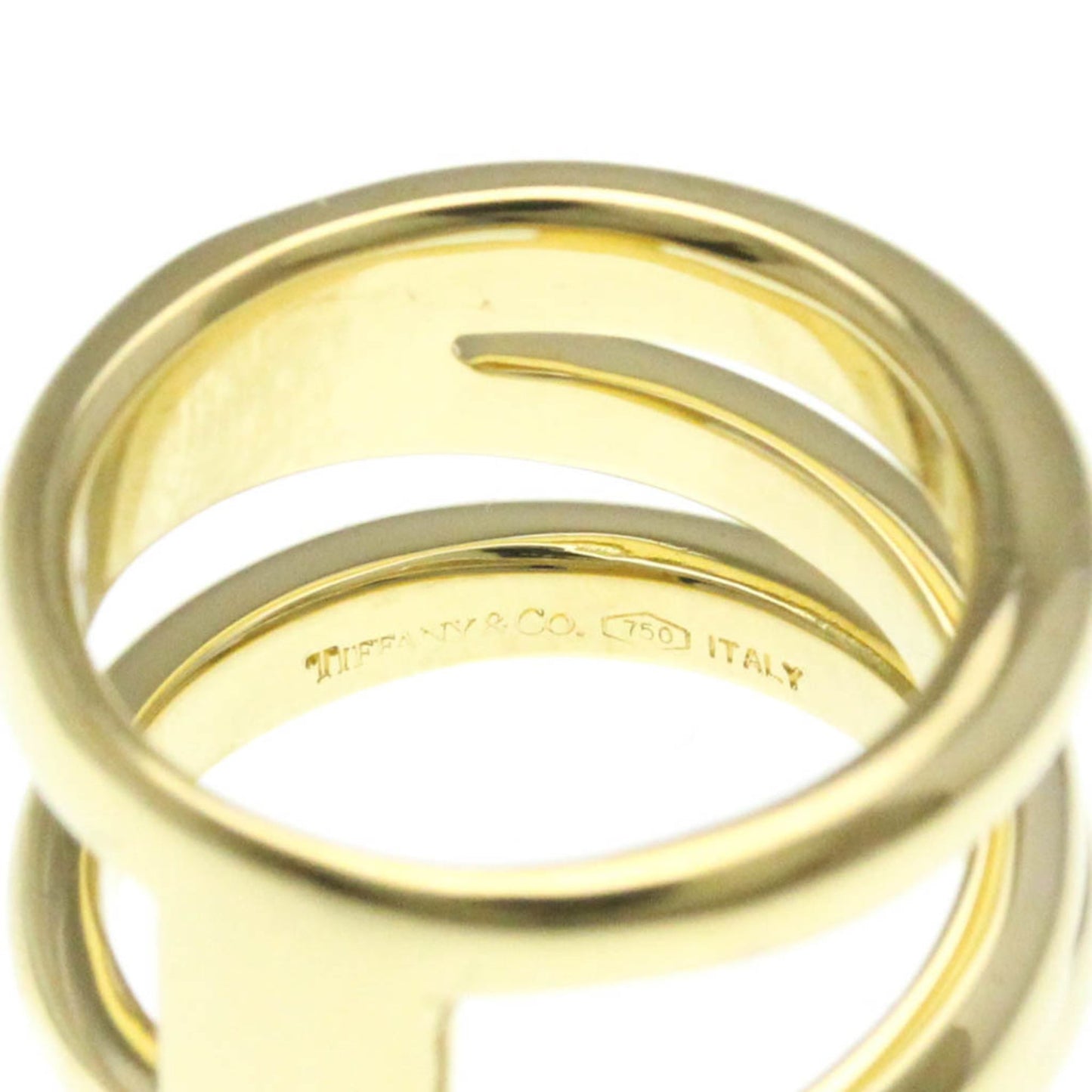 Tiffany Diagonal Ring Yellow Gold (18K) Fashion No Stone Band Ring Gold