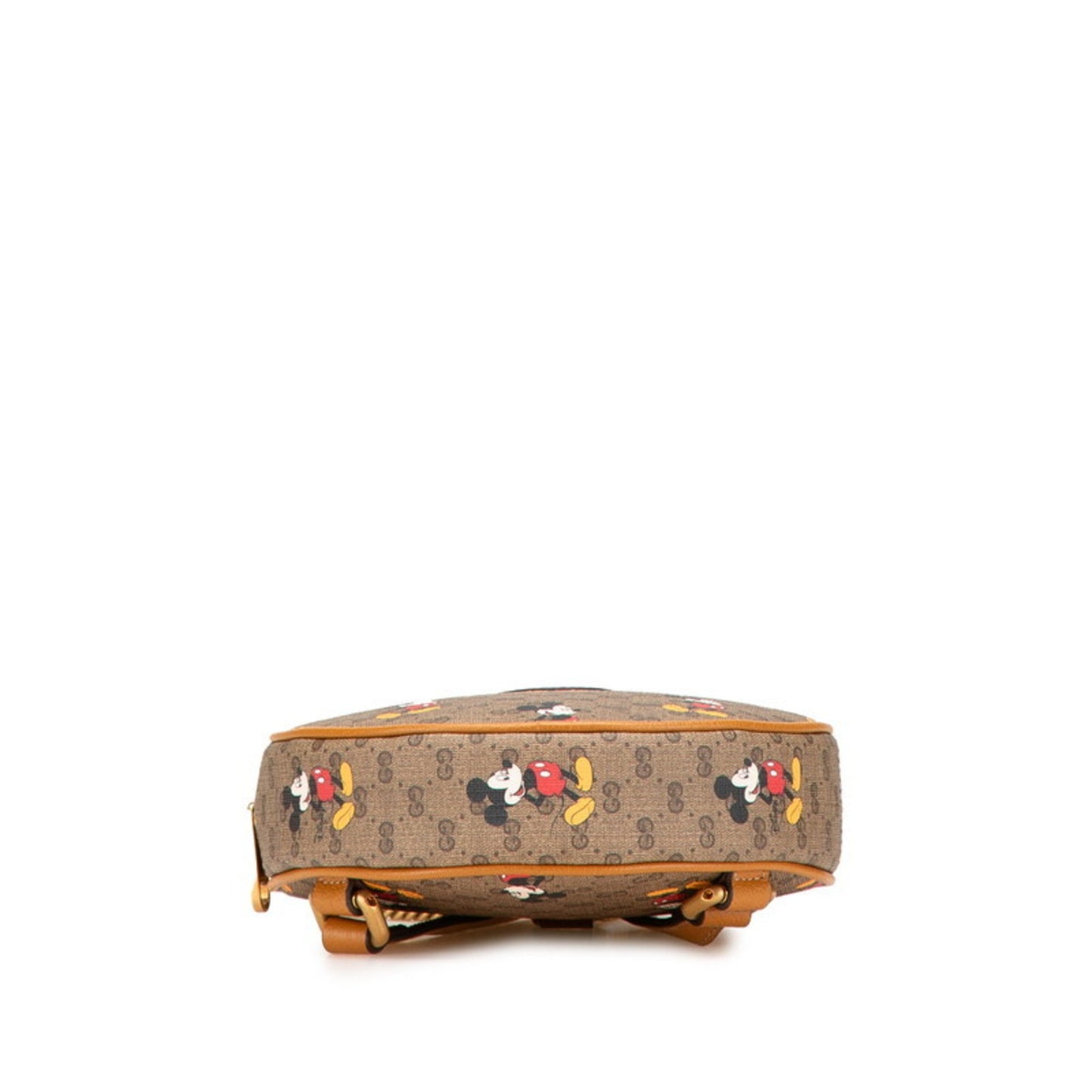 Gucci X Disney Ebony Mini Gg Supreme Mickey Print Chain Backpack 603730 Brown Leather