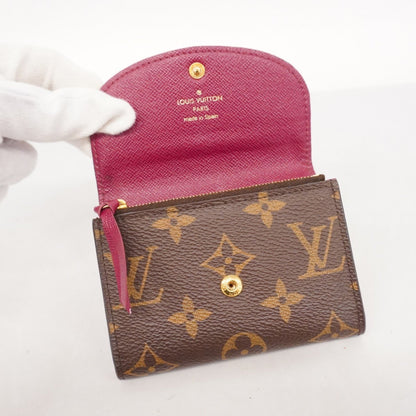 Louis Vuitton Monogram Porte Monnaie Wallet/Coin Case M41939 Brown Fuchsia