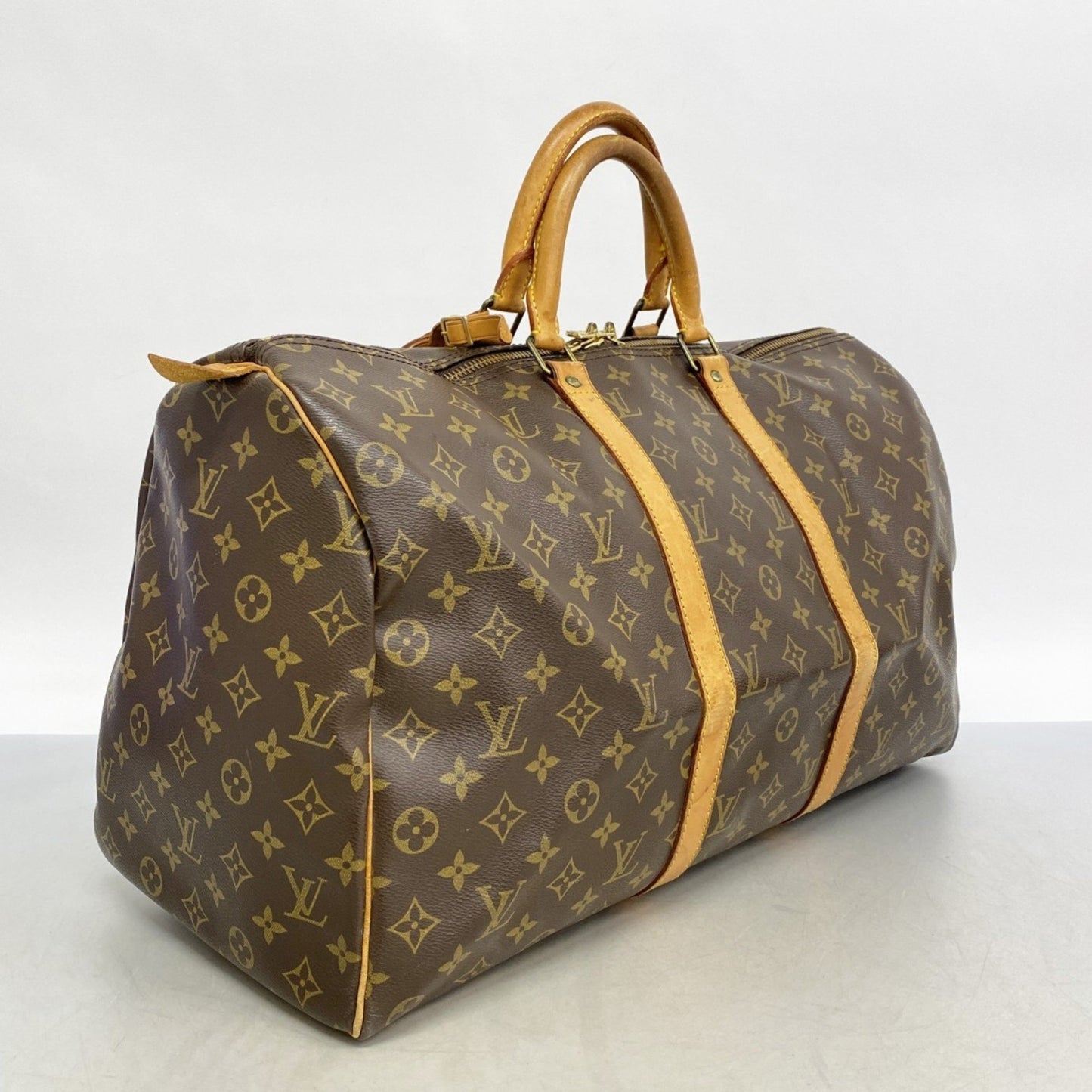 Louis Vuitton Monogram Keepall 50 Boston Bag M41426 Brown