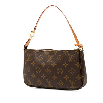 Louis Vuitton Monogram Pochette Accessoires Handbag M51980 Brown Leather