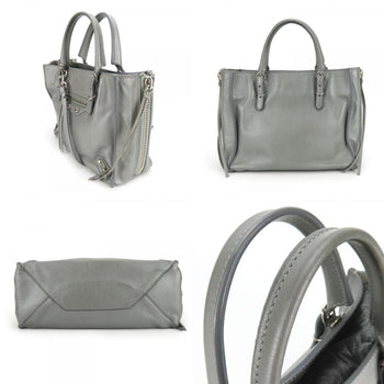 Balenciaga Paper Handbag 357333 Leather Silver Shoulder