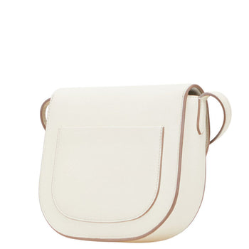 Celine Trotter Crossbody Shoulder Bag In White Leather